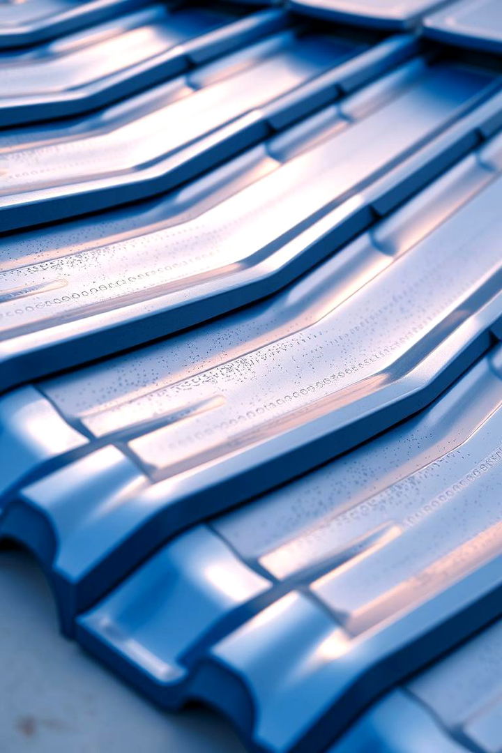 Innovative Roofing Material Technology - 22 houses with blue metal roofs