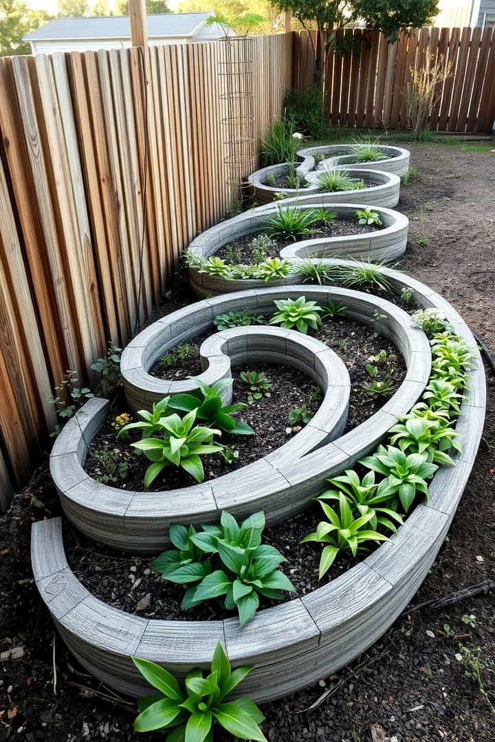 Innovative Spiral Raised Garden Bed - 22 Raised Garden Bed Along Fence Ideas