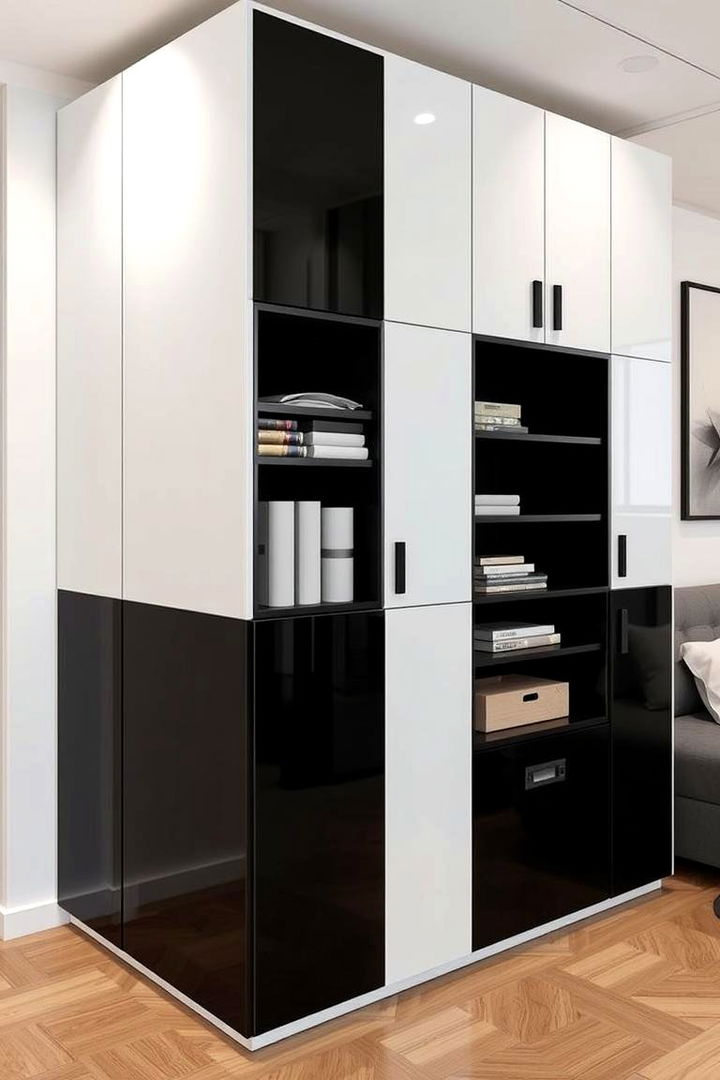 Innovative Storage Cabinets - 22 Black and White Hallway Ideas