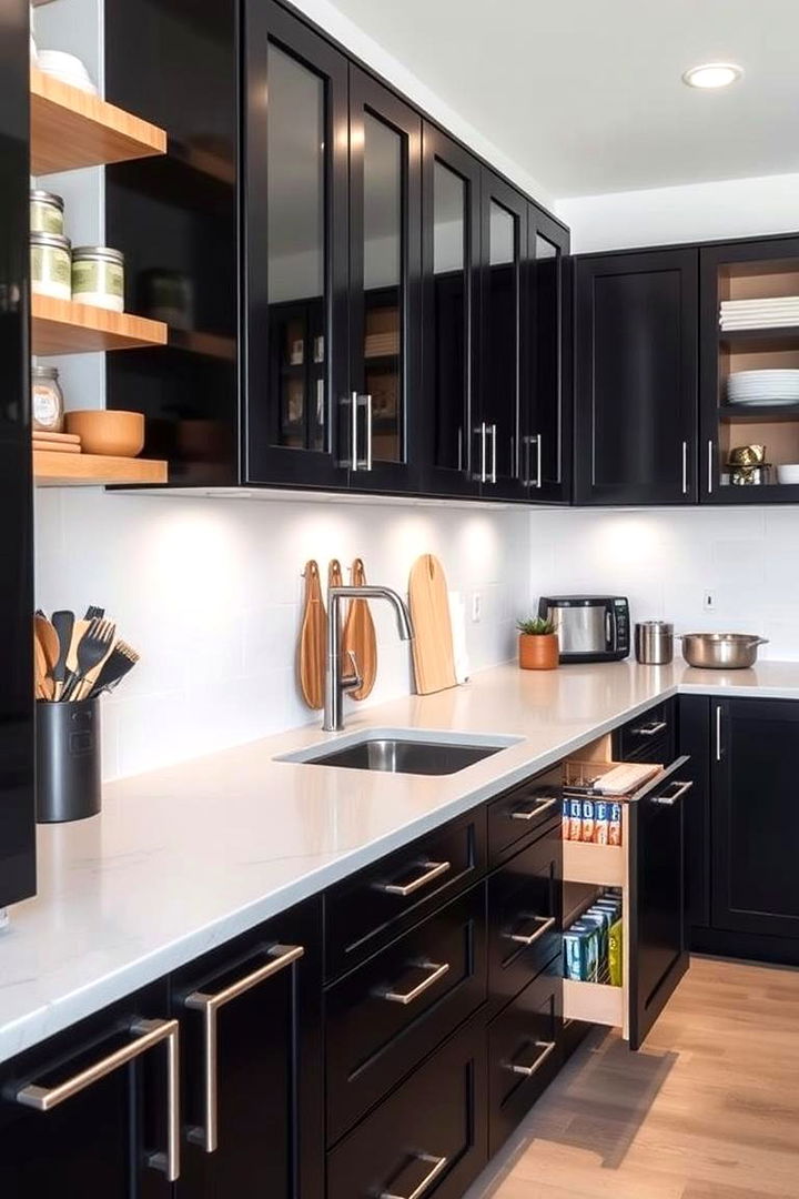 Innovative Storage Solutions - 22 kitchens with beautiful black cabinets