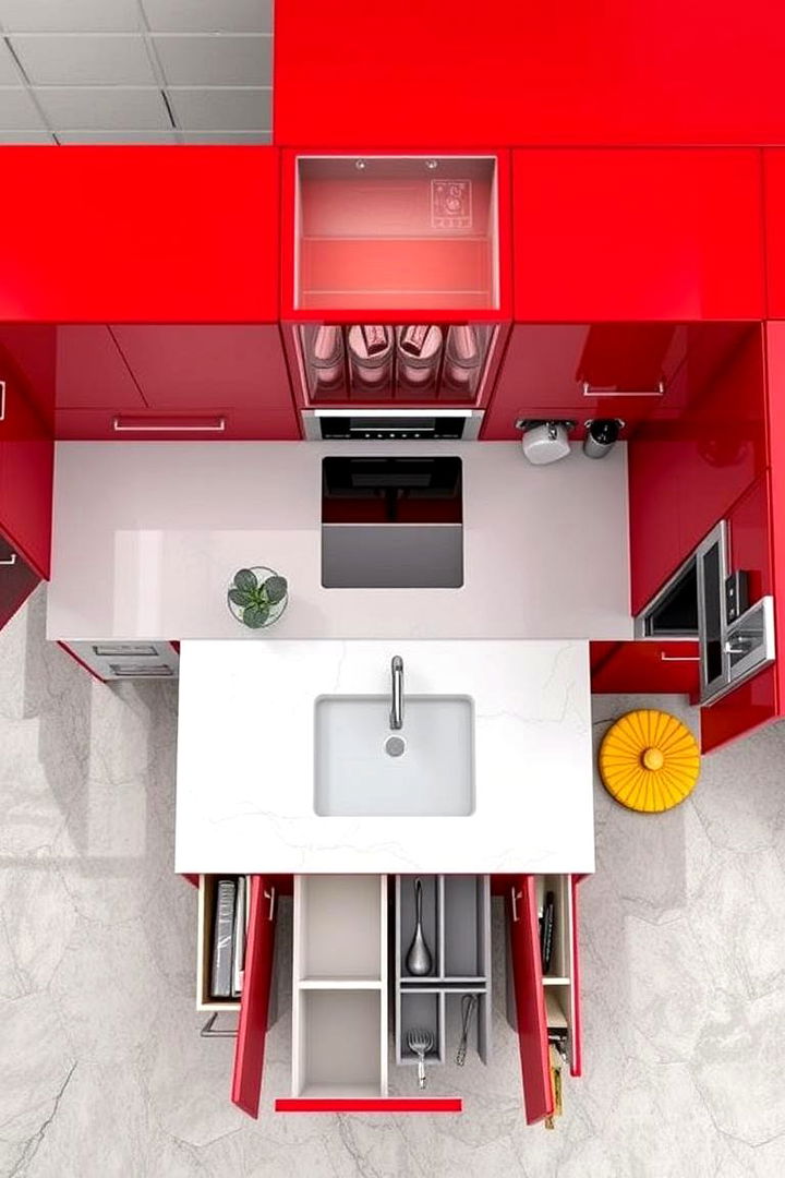 Innovative Storage Solutions - 22 Red Kitchens