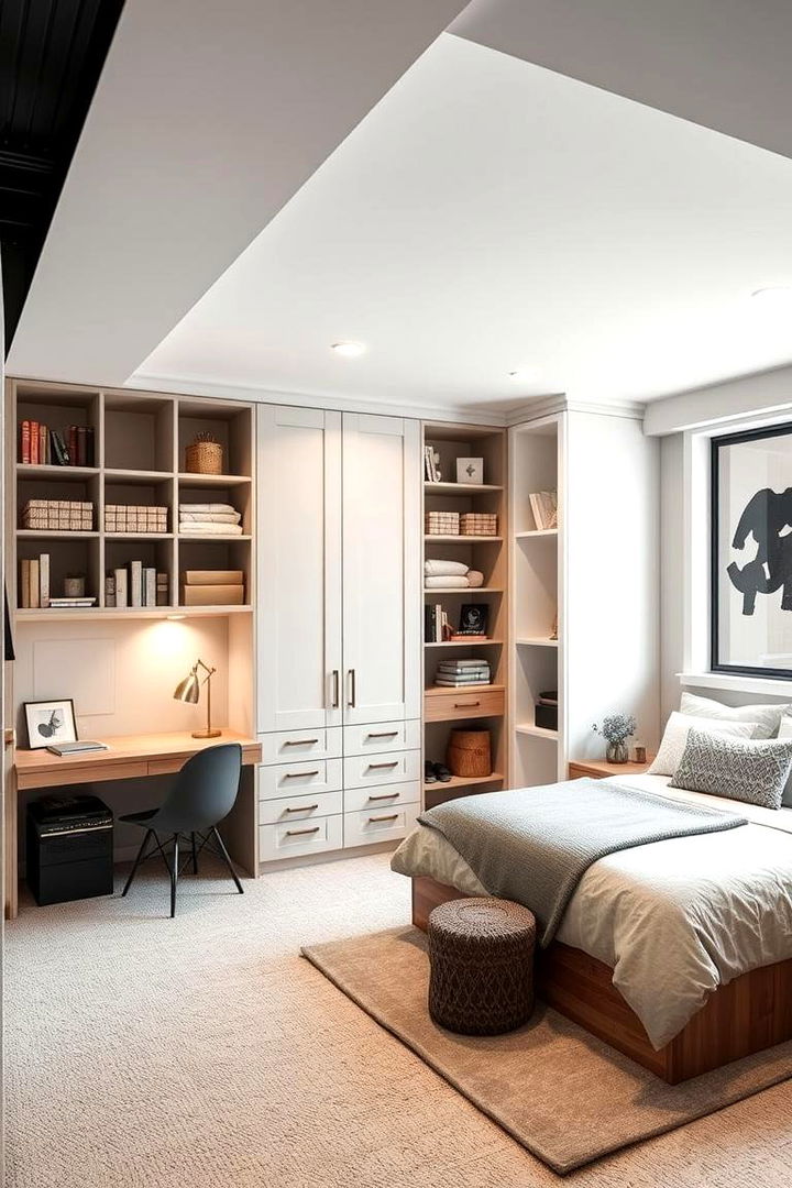 Innovative Storage Solutions - 22 Basement Bedroom Ideas