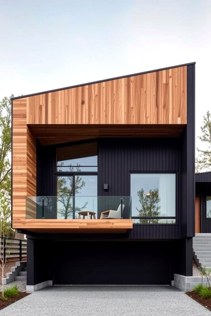 Innovative Structural Design - 22 Black House With Cedar Accents