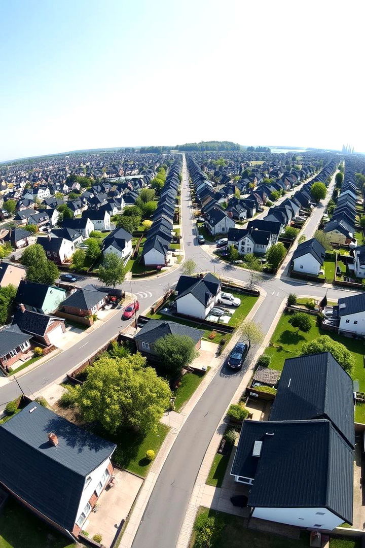 Innovative Urban Planning - 22 houses with black roofs