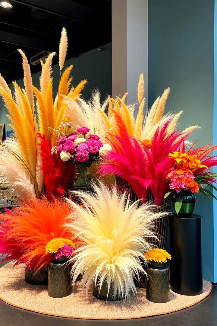 Innovative Use of Color - 22 Pampas Grass Wedding Decor Ideas