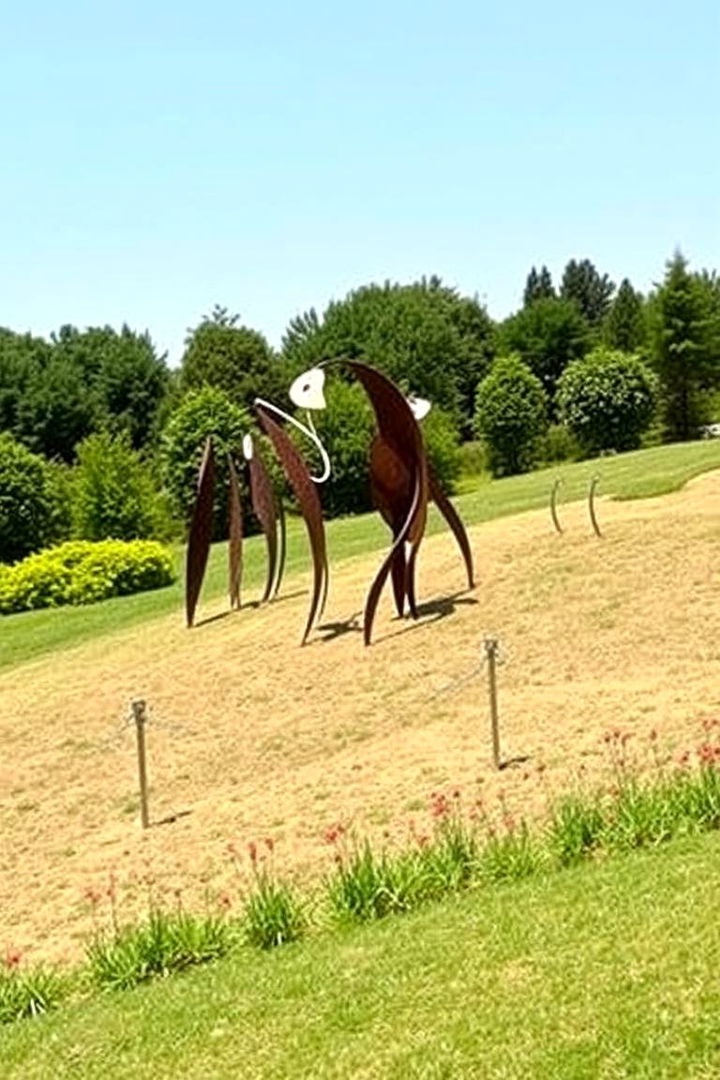 Innovative Use of Garden Sculptures - 22 Sloping Garden Design Ideas