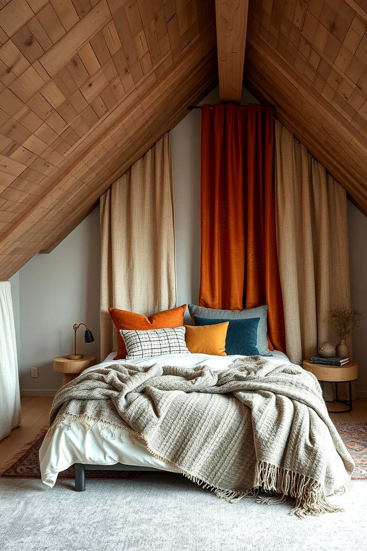 Innovative Use of Textiles - 22 Low Sloped Ceiling Bedroom Ideas