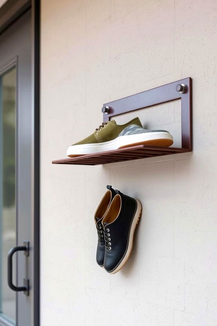 Innovative Wall Mounted Shoe Shelves - 22 Outdoor Shoe Storage Ideas