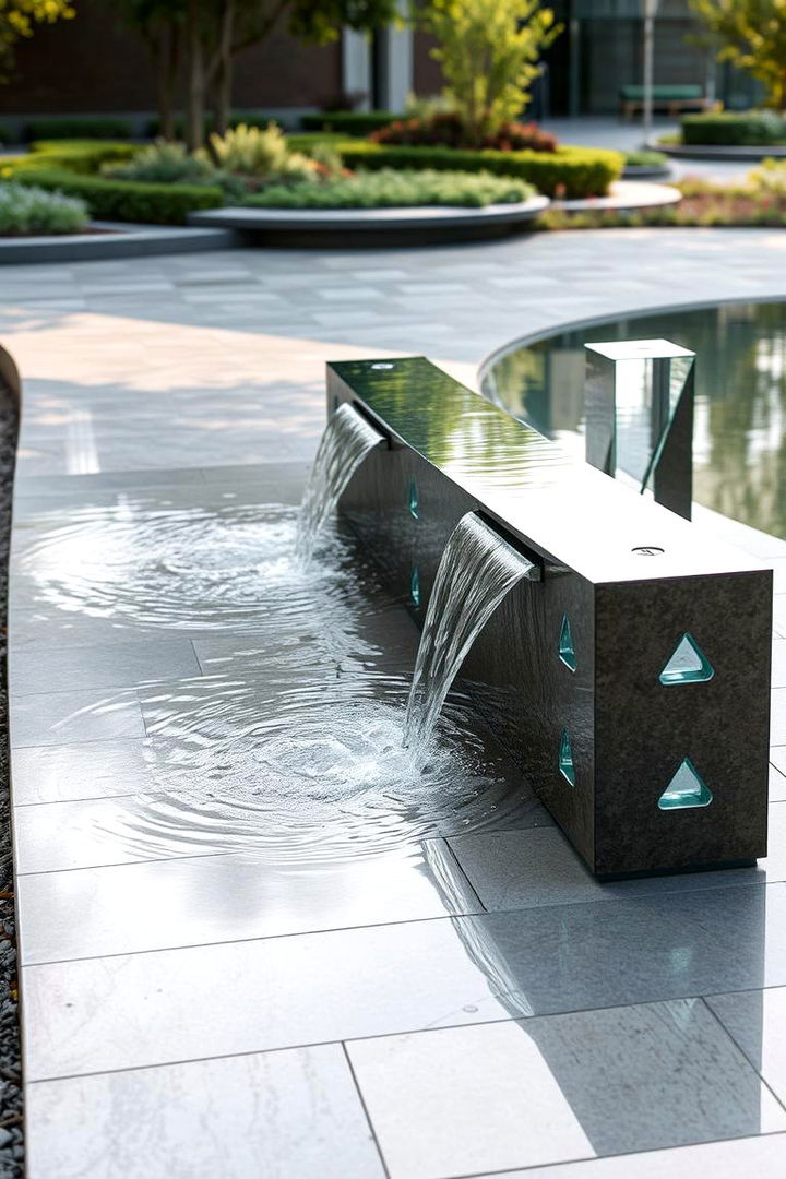 Innovative Water Feature Bench - 22 Garden Bench Ideas