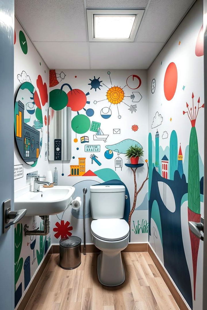 Inspirational Workplace Murals - 22 Office Bathroom Ideas