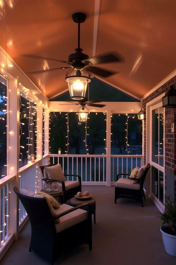 Inspired Lighting Accents - 22 Small Screened-in Porch Ideas
