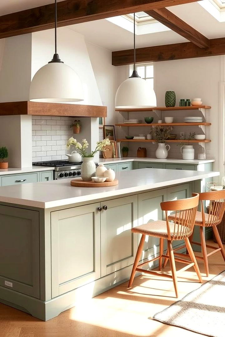 Inspiring Ambiance in a Sage Green Island - 22 Sage Green Kitchen Island Ideas