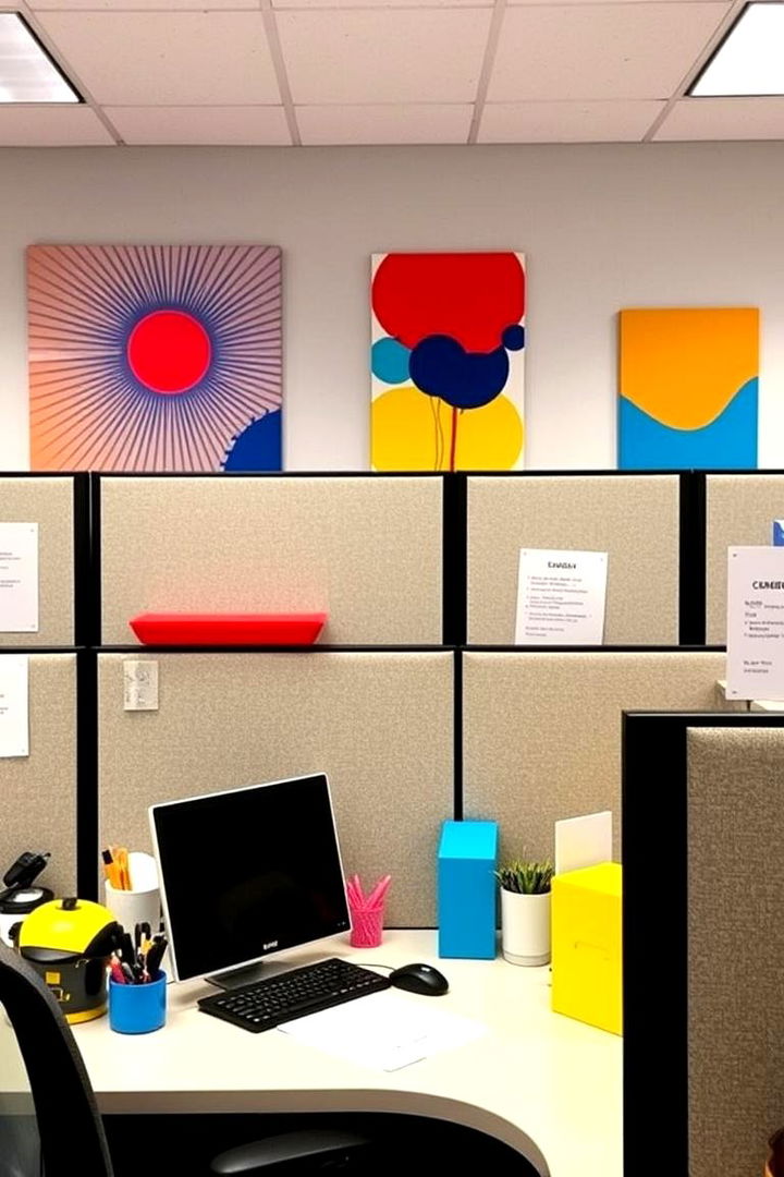 Inspiring Color Accents - 22 Cubicle Decor Ideas