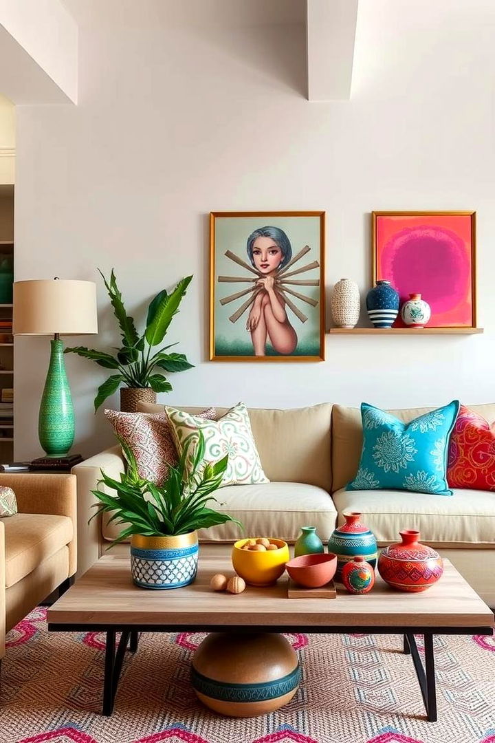 Inspiring Creativity with Vibrant Color Accents - 22 Budget Apartment Living Room Ideas