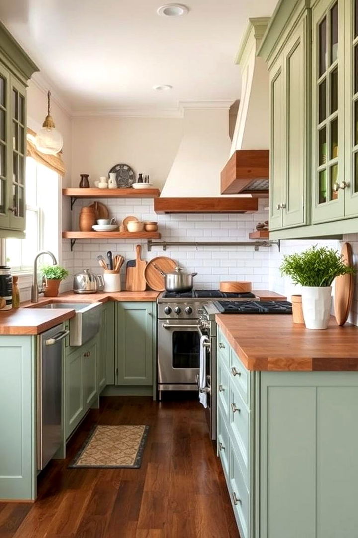 Inspiring Culinary Creativity - 22 Sage Green Kitchen Cabinets With Butcher Block Countertops