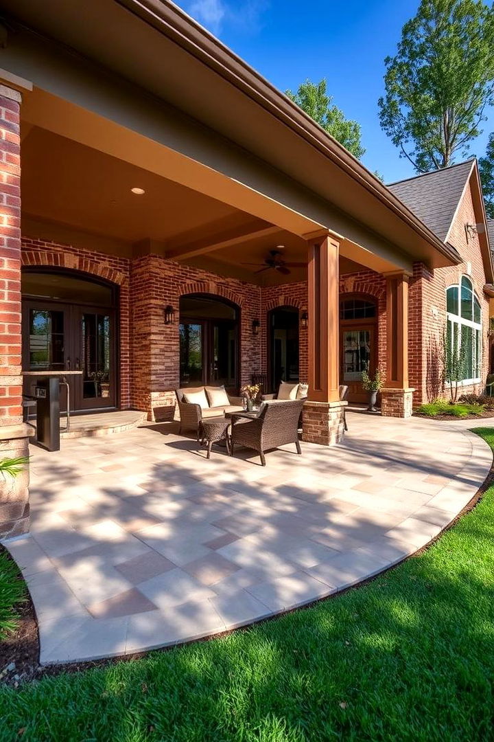 Inspiring Outdoor Living Spaces - 22 Brick Houses With Stone Accents