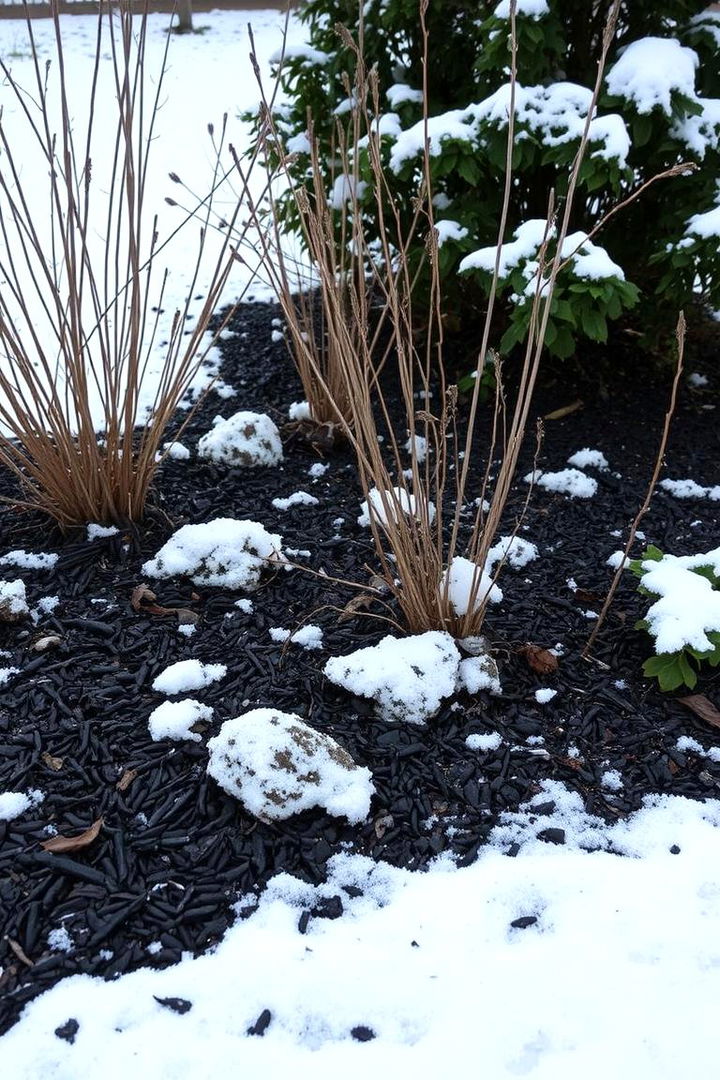 Inspiring Winter Interest and Seasonal Variety - 22 Black Mulch Landscaping Ideas
