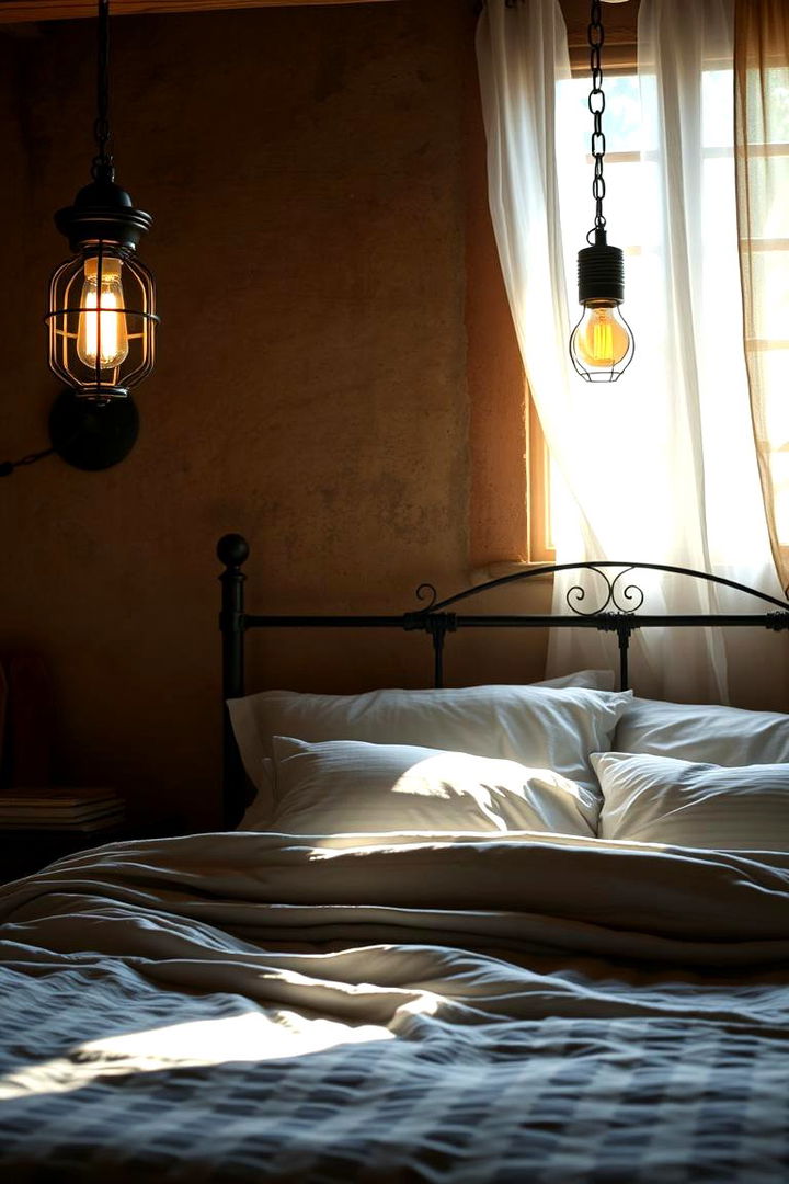 Install Rustic Lighting Fixtures - 22 Forest Themed Bedroom Ideas