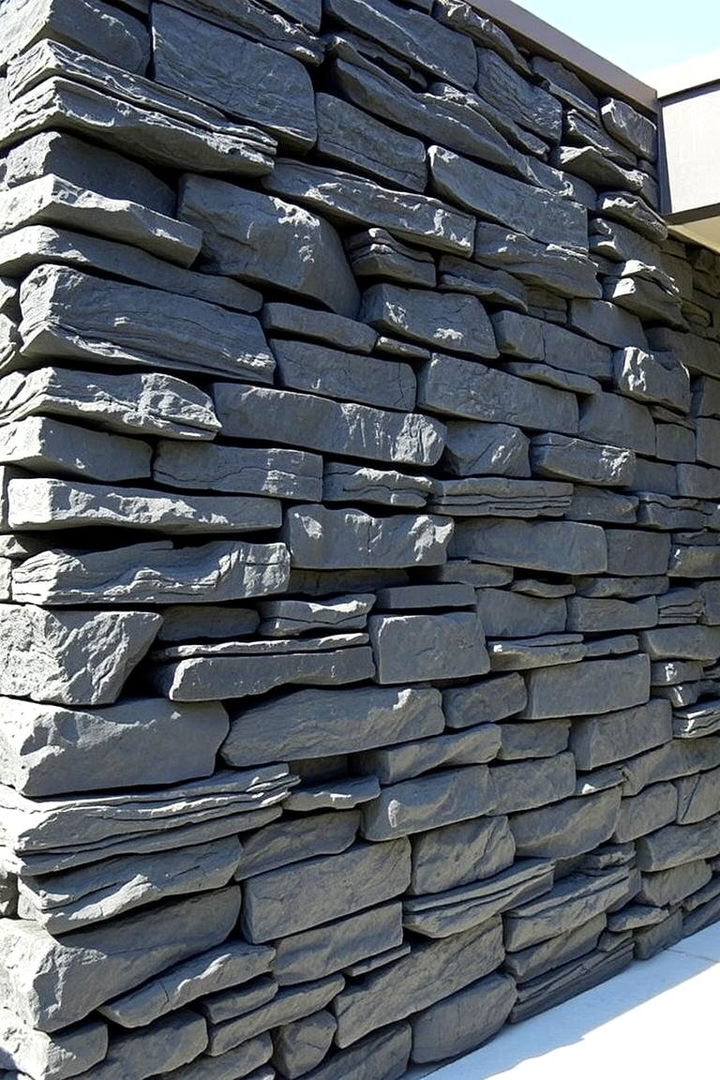 Installing a Vertical Rock Wall - 22 Black River Rock Landscaping Ideas