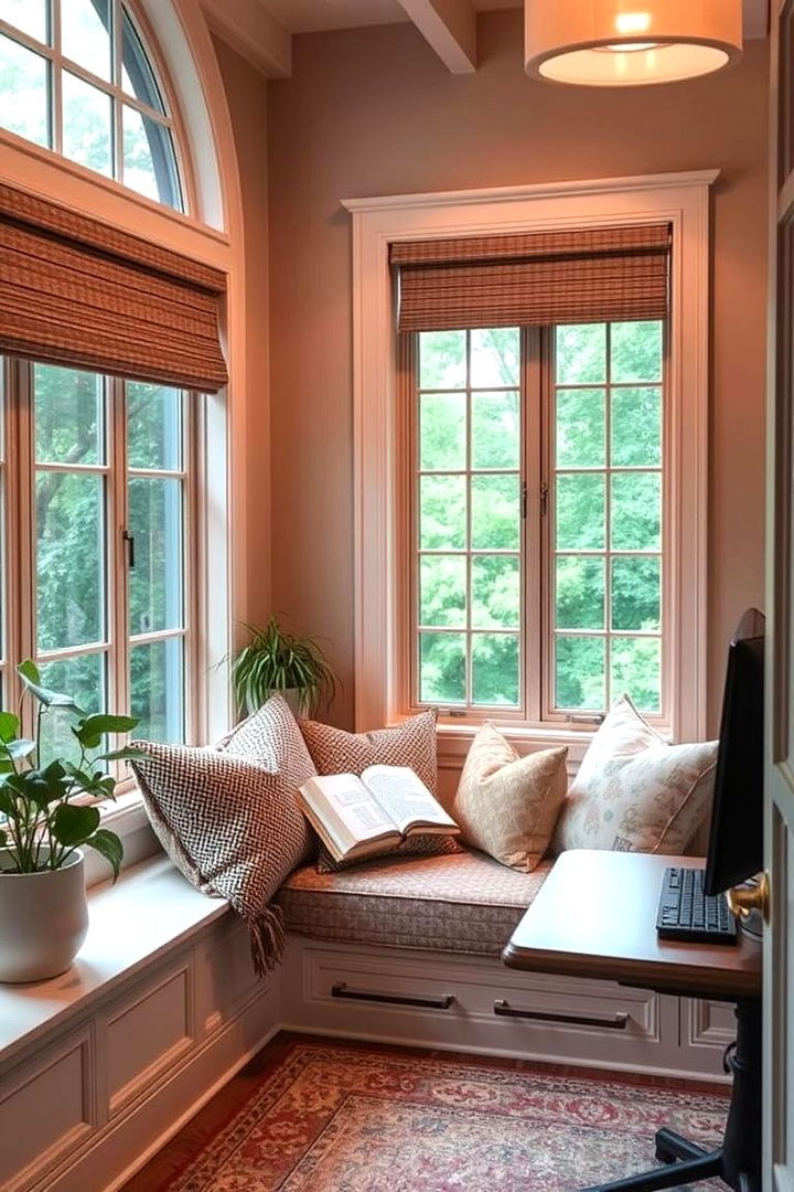 Integrate a Reading Nook - 22 Sunroom Office Ideas