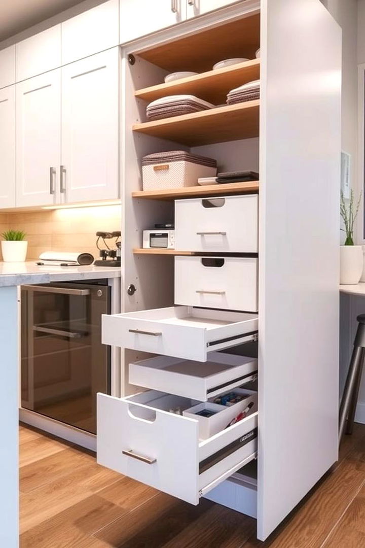 Integrated Accessory Organizers - 22 Floor to Ceiling Cabinets Ideas