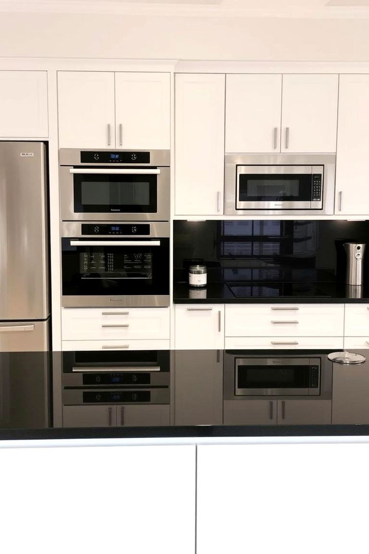 Integrated Appliance Efficiency - 22 Kitchen With White Cabinets and Black Countertops Ideas