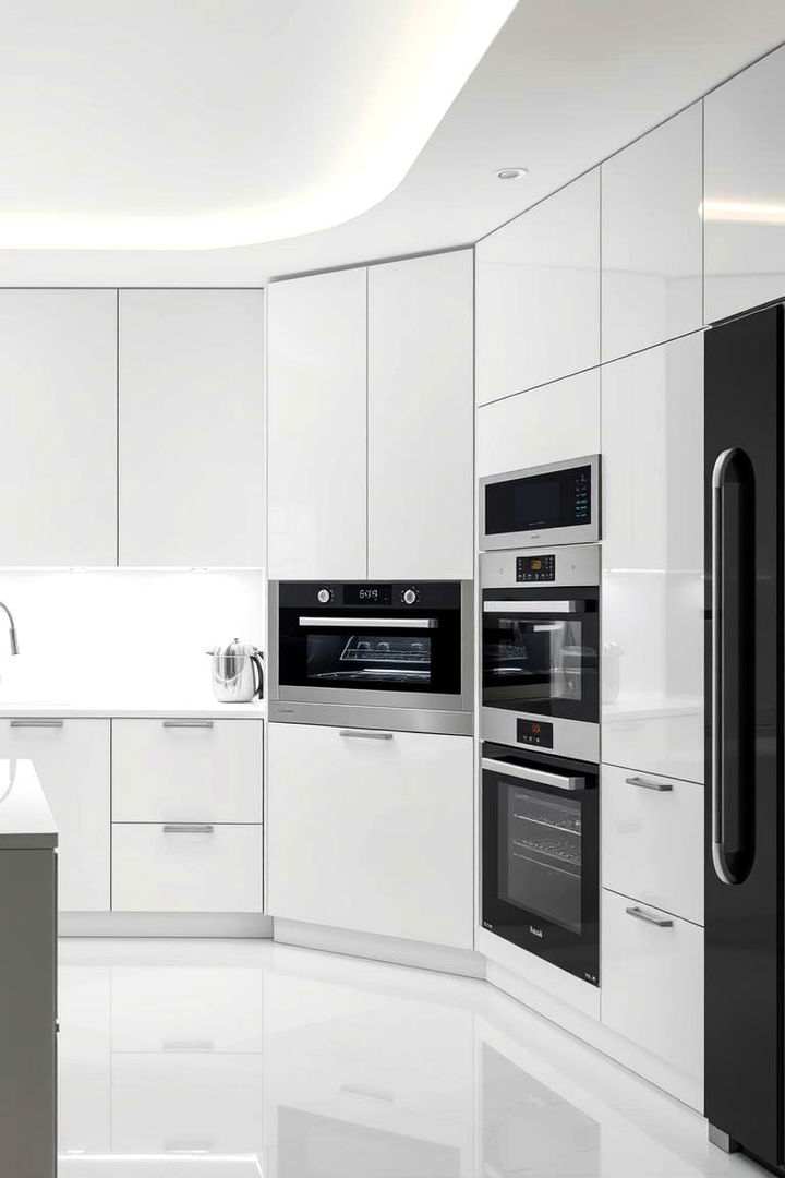 Integrated Appliances for a Seamless Look - 22 Small White Kitchen Ideas