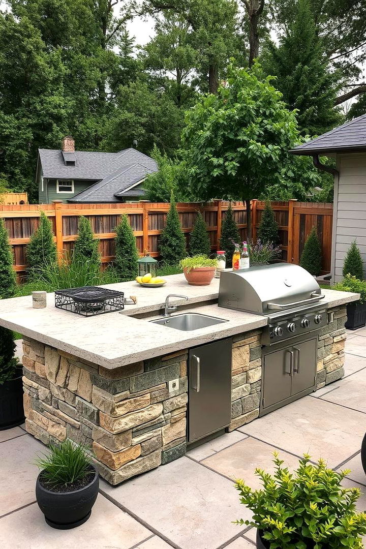 Integrated BBQ Station - 22 Outdoor Kitchen Island Ideas