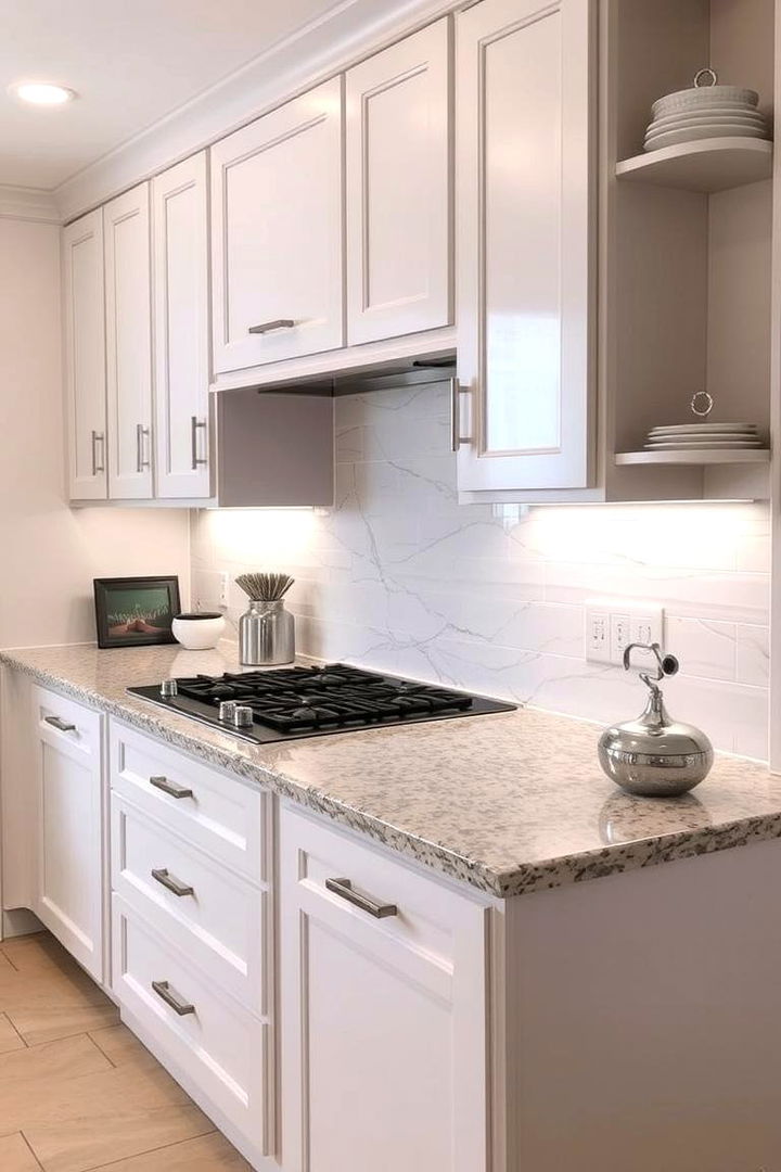 Integrated Backsplash Harmony - 22 Granite Kitchen Countertop Ideas