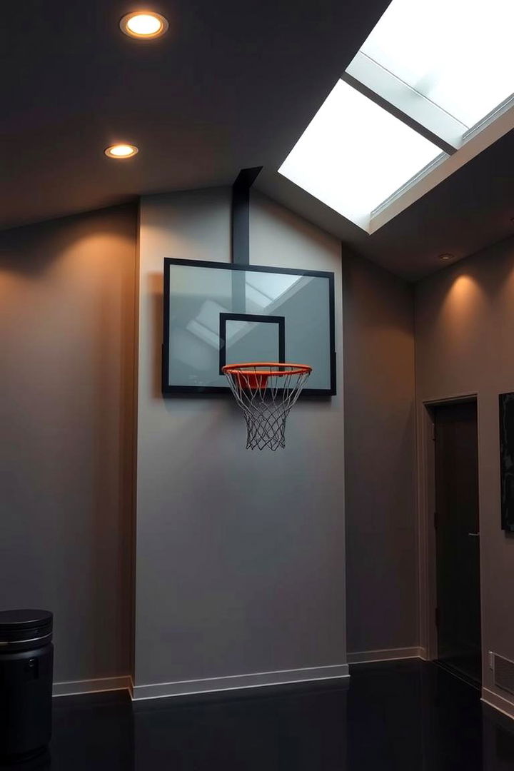 Integrated Basketball Hoop Decor - 22 basketball room decor ideas