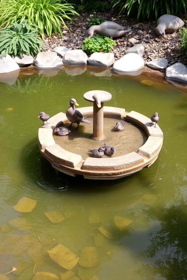 Integrated Bird Bath Features - 22 Duck Pond Ideas