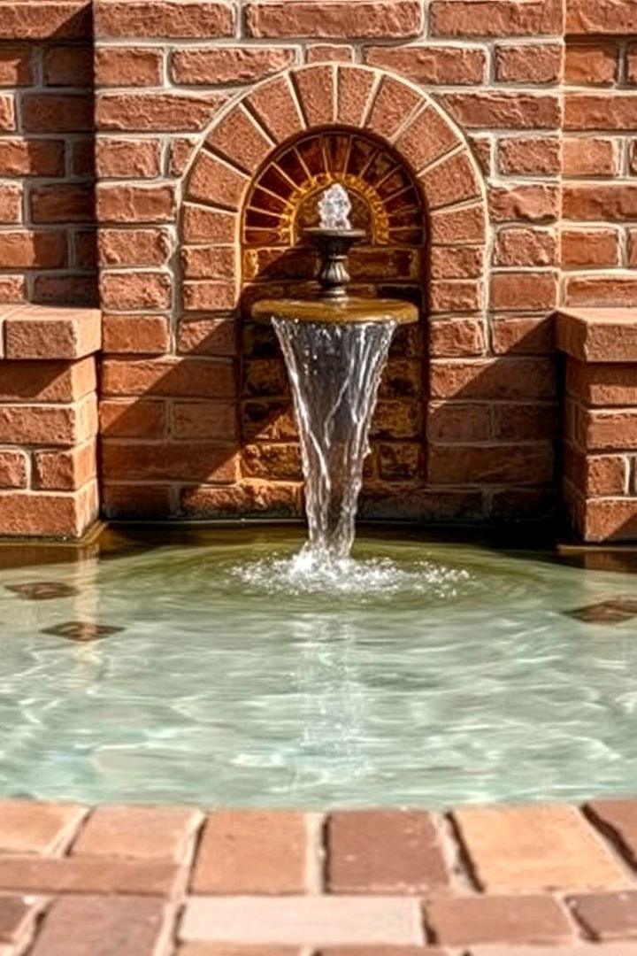 Integrated Brick Water Features - 22 Brick Landscaping Ideas