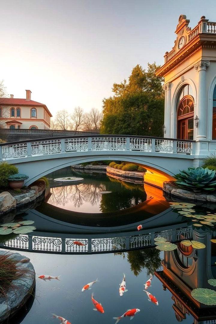 Integrated Bridge Over Koi Pond - 22 Koi Pond Ideas