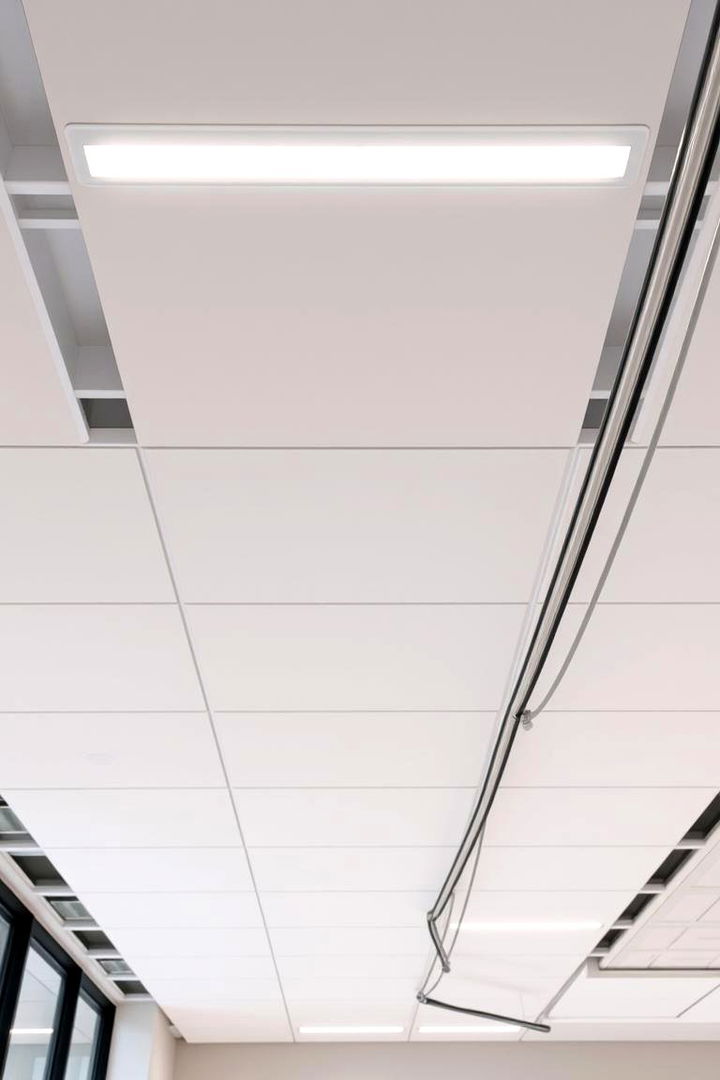 Integrated Cable Management for Clean Aesthetics - 22 Drop Ceiling Lighting Ideas