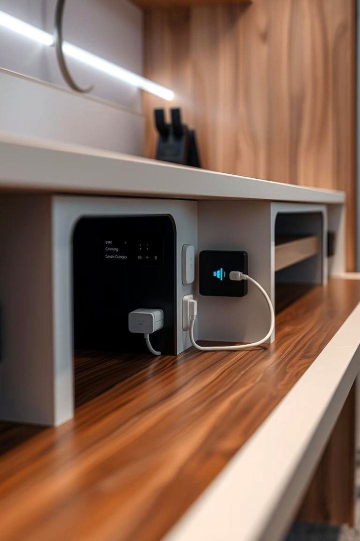 Integrated Charging Stations in Built in Desks - 22 Built-in Desk Ideas