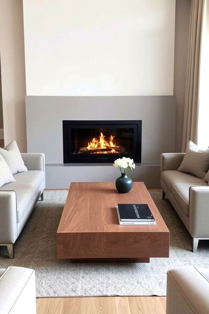 Integrated Coffee Table and Seating Combo - 22 Fireplace Seating Ideas