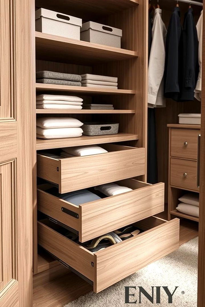Integrated Drawers for Streamlined Design - 22 Sloped Ceiling Closet Ideas