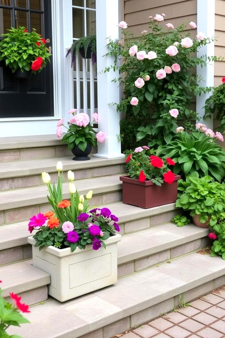 Integrated Greenery Planters - 22 Patio Steps Ideas