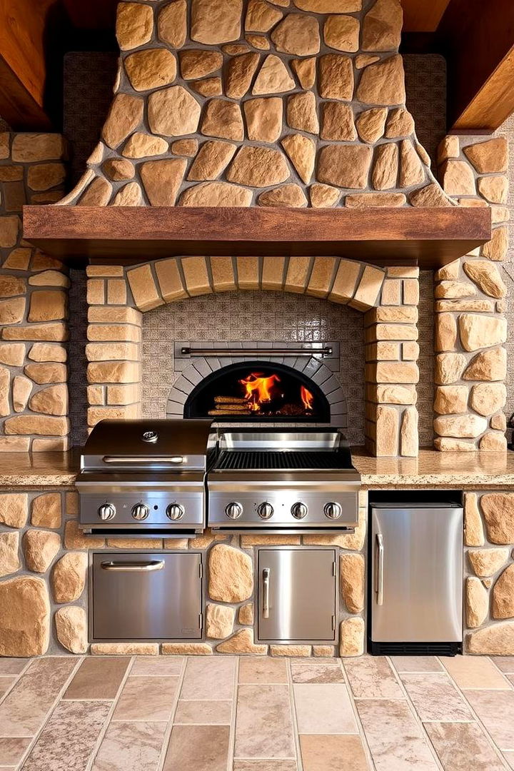 Integrated Grill and Pizza Oven Station - 22 Luxury Outdoor Kitchen Ideas