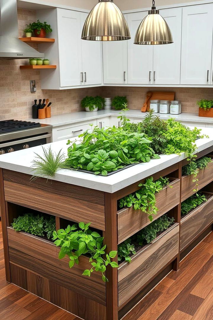 Integrated Herb Garden Island - 22 Small Kitchen Island Ideas