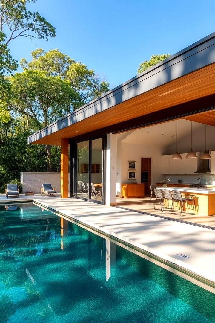 Integrated Indoor Outdoor Flow Architecture - 22 Pool House With Outdoor Kitchen Ideas
