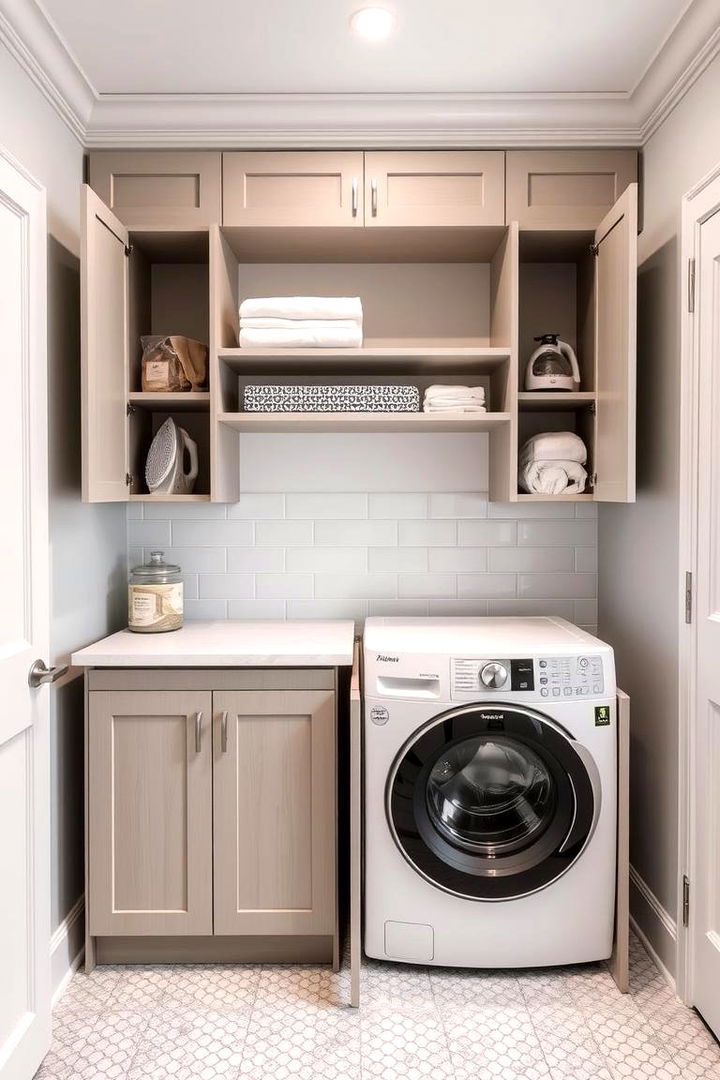 Integrated Ironing Board Cabinets - 22 Laundry Room Cabinet Ideas