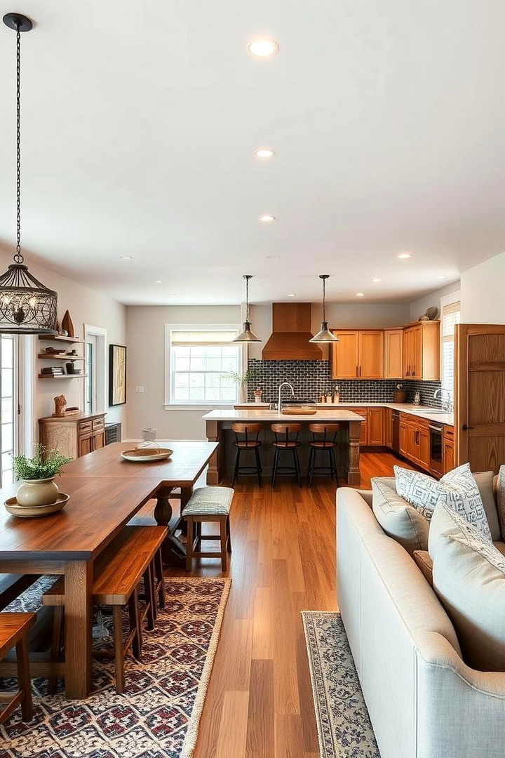 Integrated Kitchen Adjacency - 22 Country Living Room Ideas