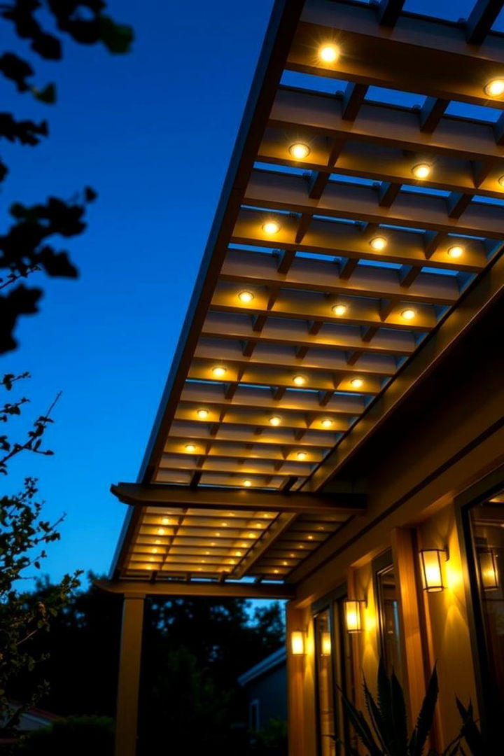 Integrated LED Lighting Design - 22 Pergola Roof Ideas