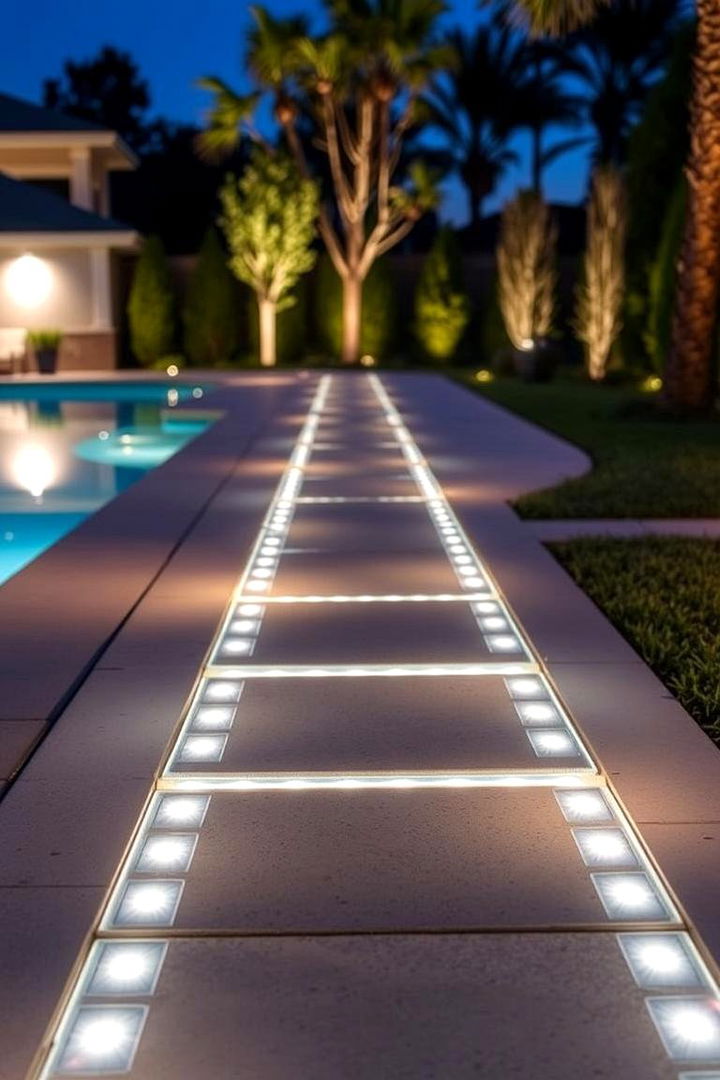 Integrated LED Lighting Features - 22 Pavers Around Pool Ideas