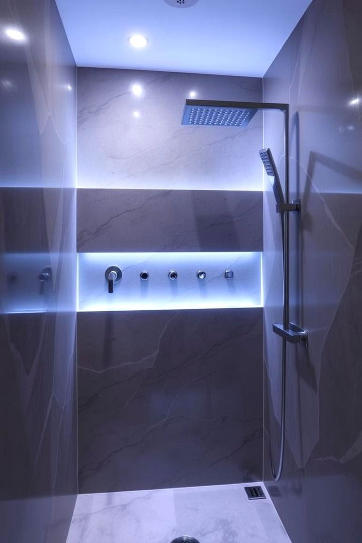 Integrated LED Lighting - 22 Half-wall Shower Ideas