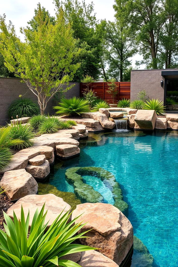 Integrated Landscape Lagoon Pool - 22 Lagoon Pool Ideas