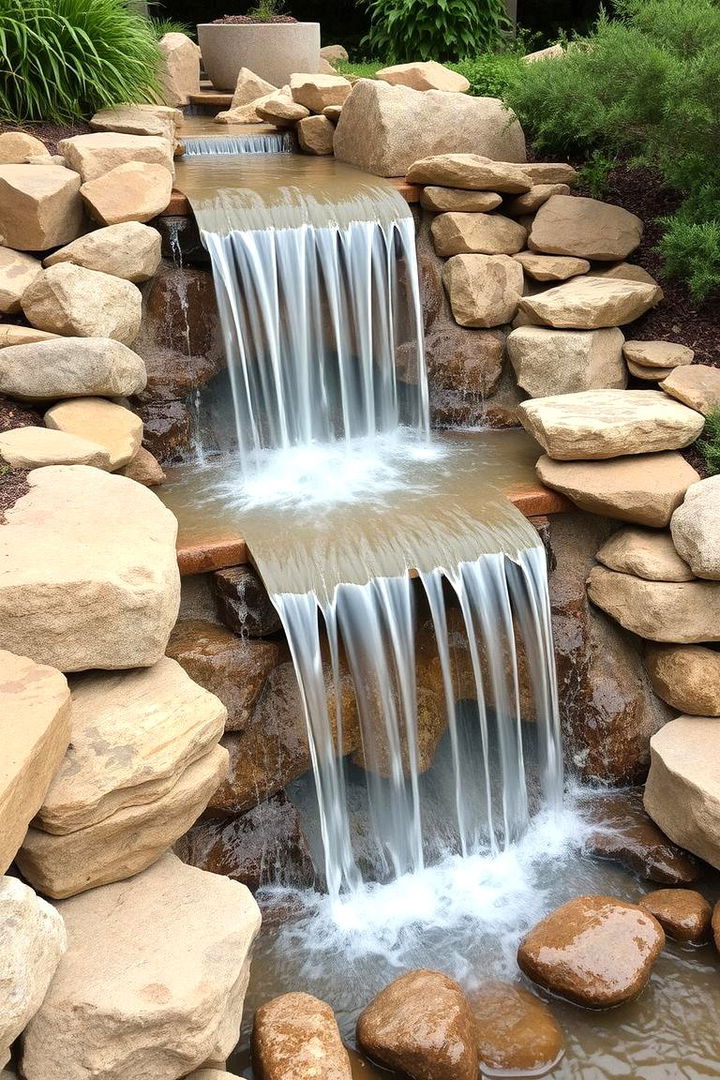 Integrated Landscape Waterfall - 22 Pondless Waterfall Ideas