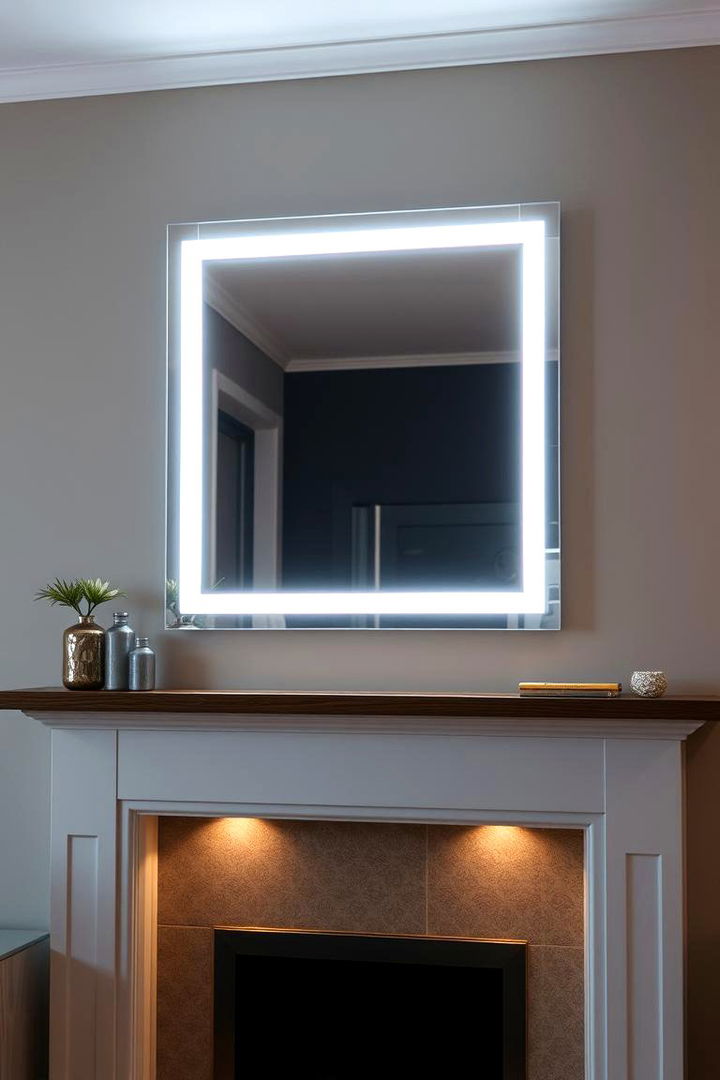Integrated Lighting - 22 Mirror Over Fireplace Ideas