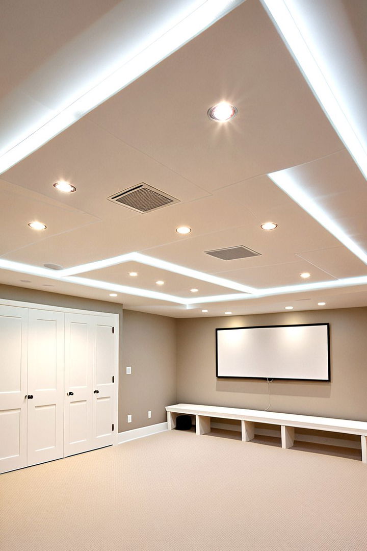 Integrated Lighting Accents - 22 Basement Ceiling Ideas